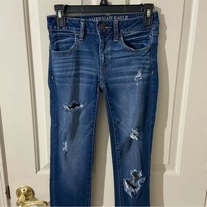 American Eagle Outfitters Women's Distressed Denim Skinny Jeans